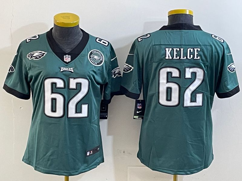 Youth Philadelphia Eagles #62 Kelce Green 2025 Nike Vapor Limited NFL Jersey style 5